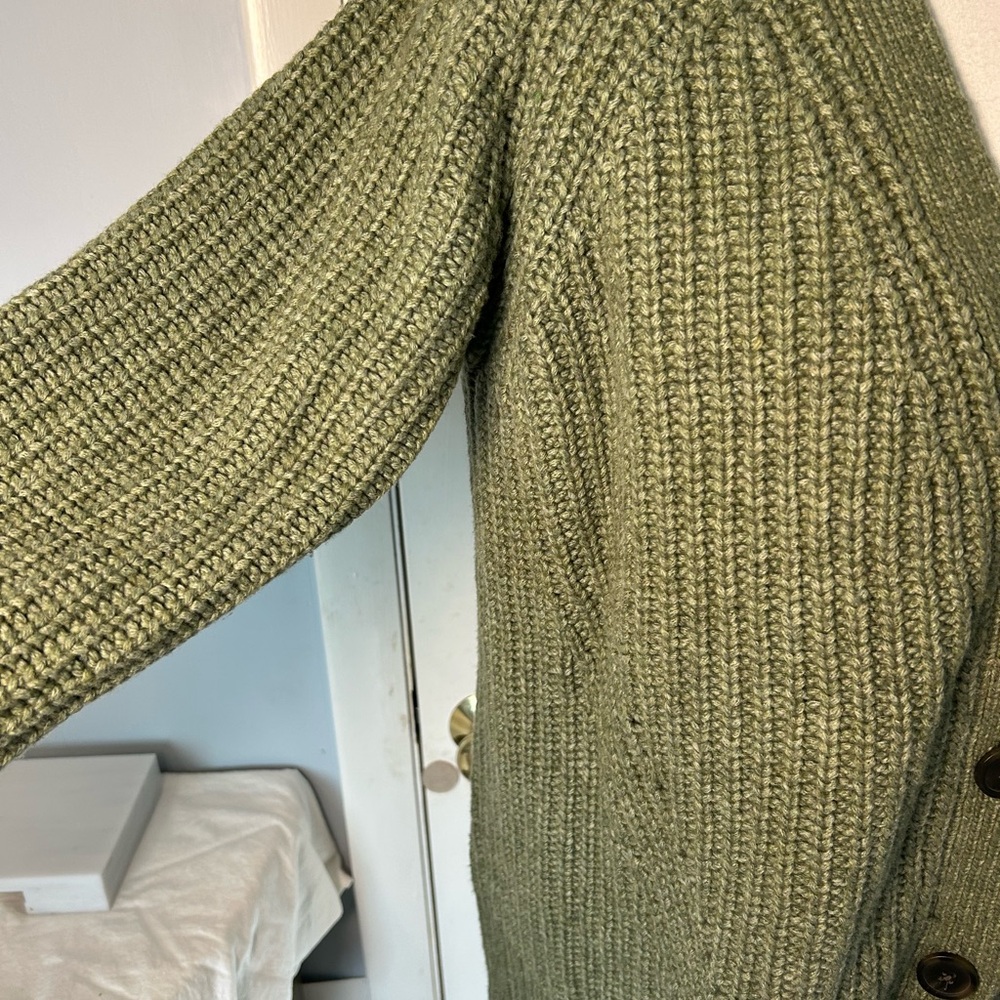 Madewell | Holmes Ribbed Cardigan Sweater | Oversized small |Emerald green - Picture 4 of 7